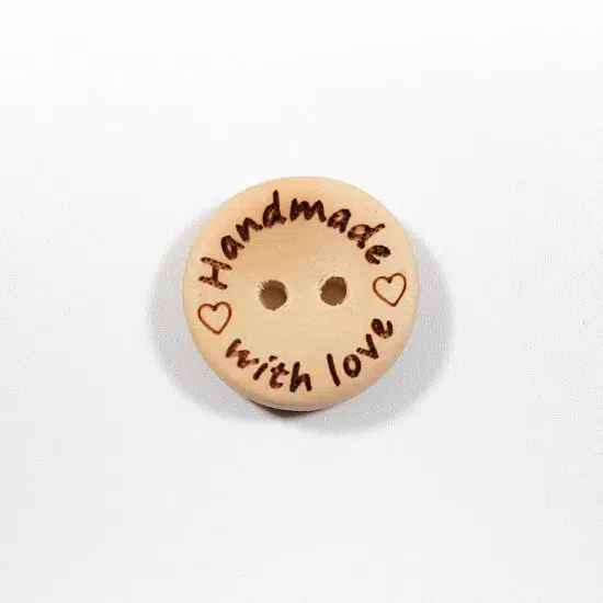 Houten knoopje handmade with love 15 mm