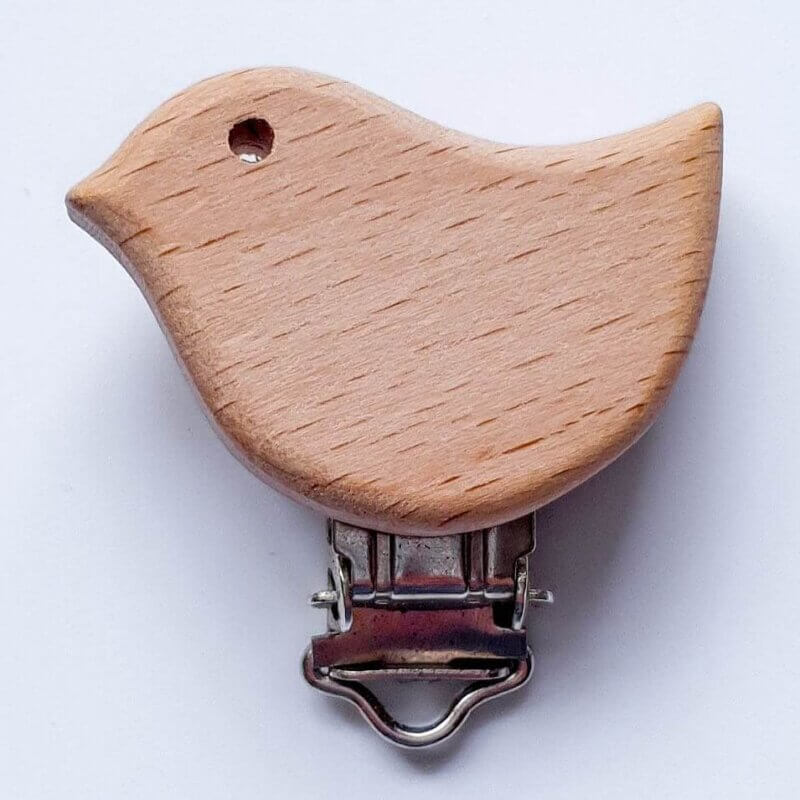 Wooden Pacifier Clips bird