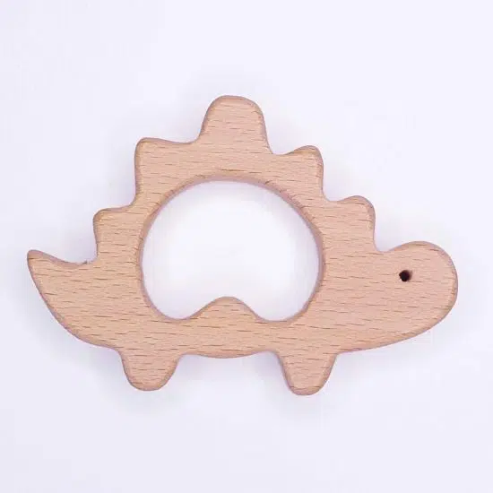 Houten bijtring houten ring dino