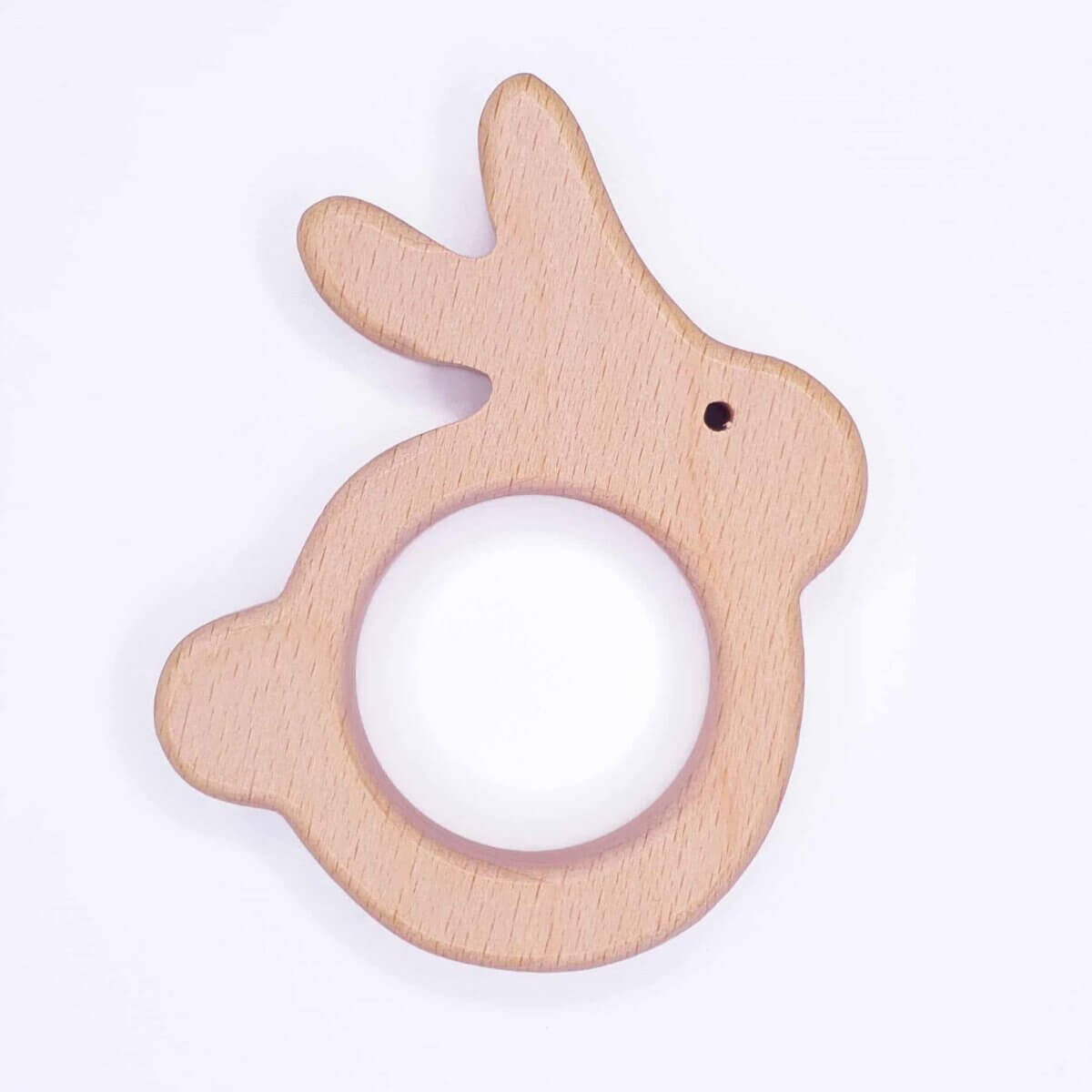 Wooden teething ring wooden ring rabbit