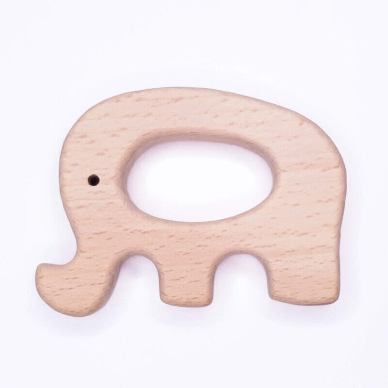 Wooden teething ring wooden ring elephant