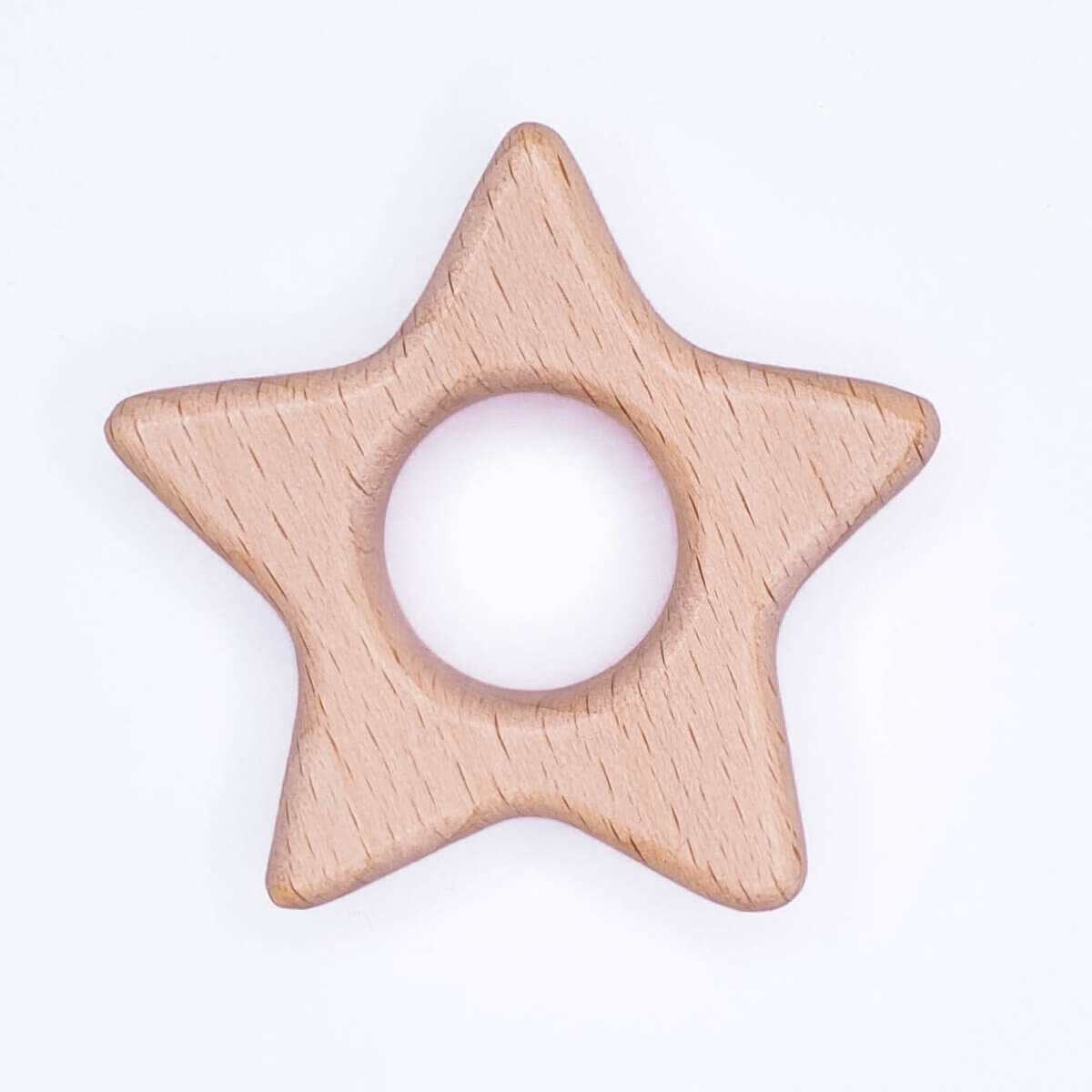 Wooden teething ring wooden ring star