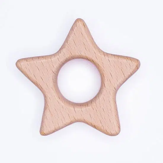 Houten bijtring houten ring ster
