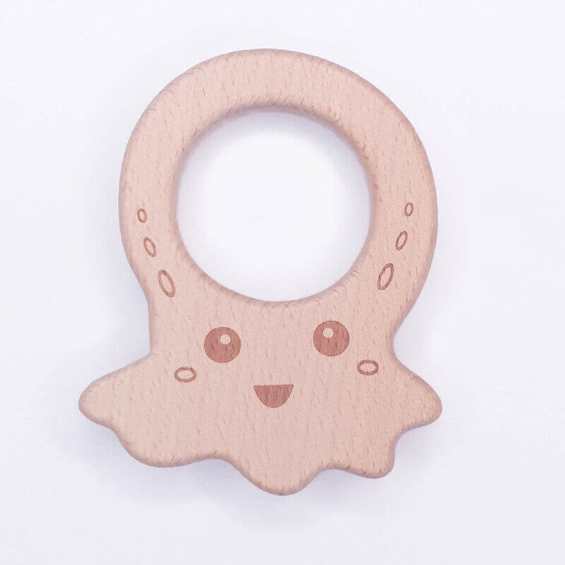 Wooden teething ring Octopus/Spookie