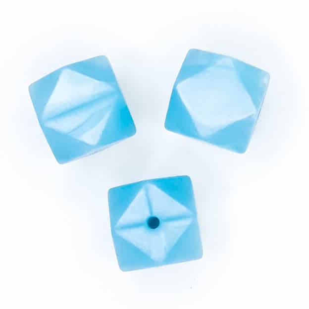 Siliconen kralen hexagon geometrisch ijs blauw