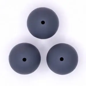 Siliconen kralen rond 20 mm donker grijs
