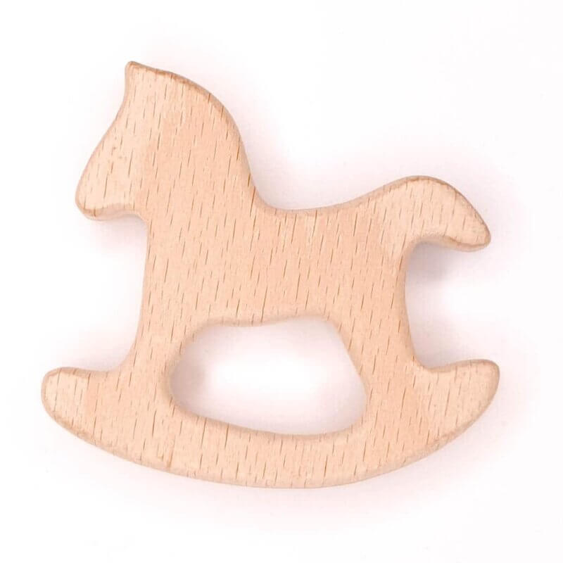 Teething ring wooden rocking horse