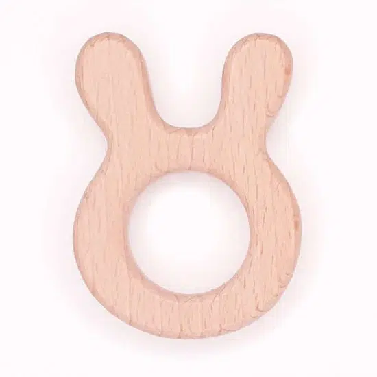 Houten bijtring konijnenoren