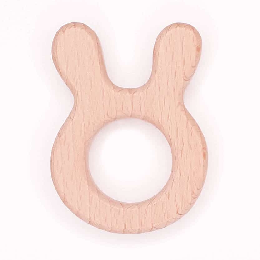 Houten bijtring konijnenoren