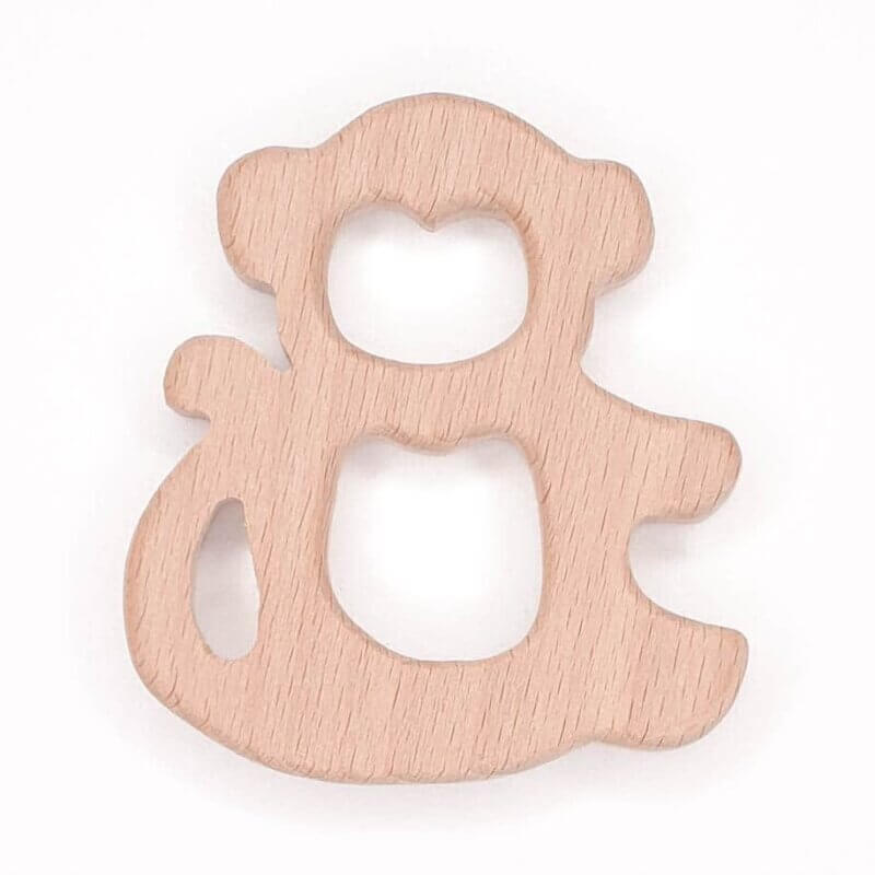 Wooden monkey teething ring