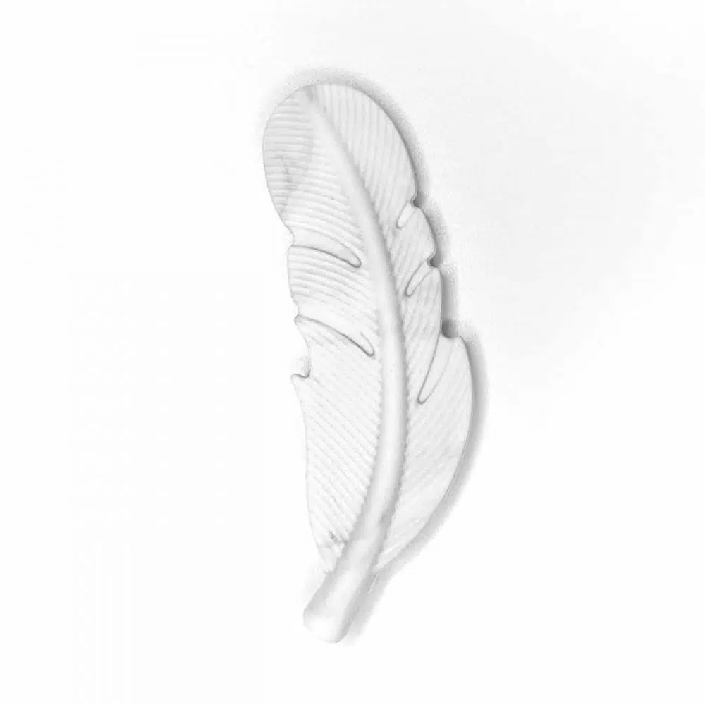 Siliconen veer Marmer wit grijs 5,5 cm