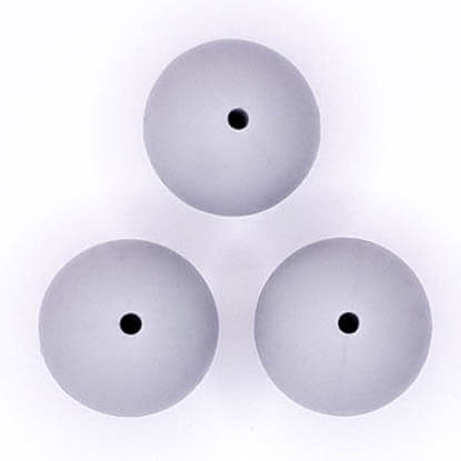 Silicone beads 20 mm Light Gray