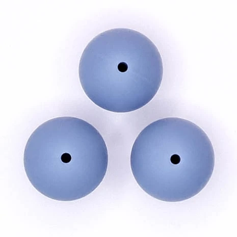 Siliconen kralen 20 mm Poeder Blauw