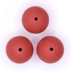 Siliconen kralen 20 mm Steen Rood