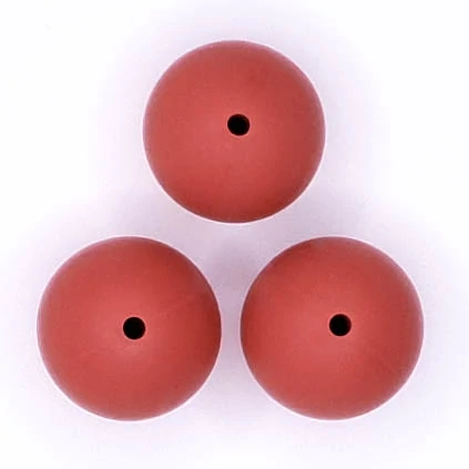 Siliconen kralen 20 mm Steen Rood
