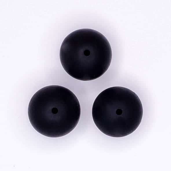 Silicone beads 20 mm Black