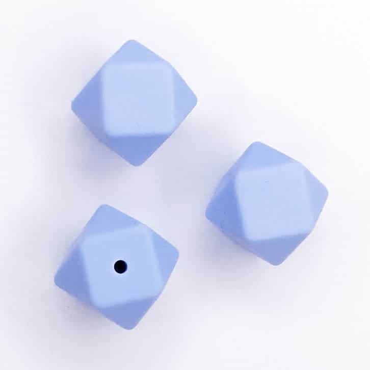 Siliconen kralen Poeder Licht Blauw Hexagon Tutkoord Speenkoord