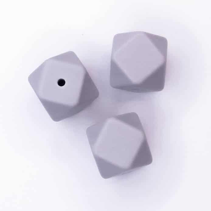 Perles de silicone Gris clair Hexagone