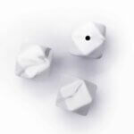 Silicone beads 14 mm Marble White Black Hexagon