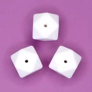 Siliconen kralen Wit Hexagon