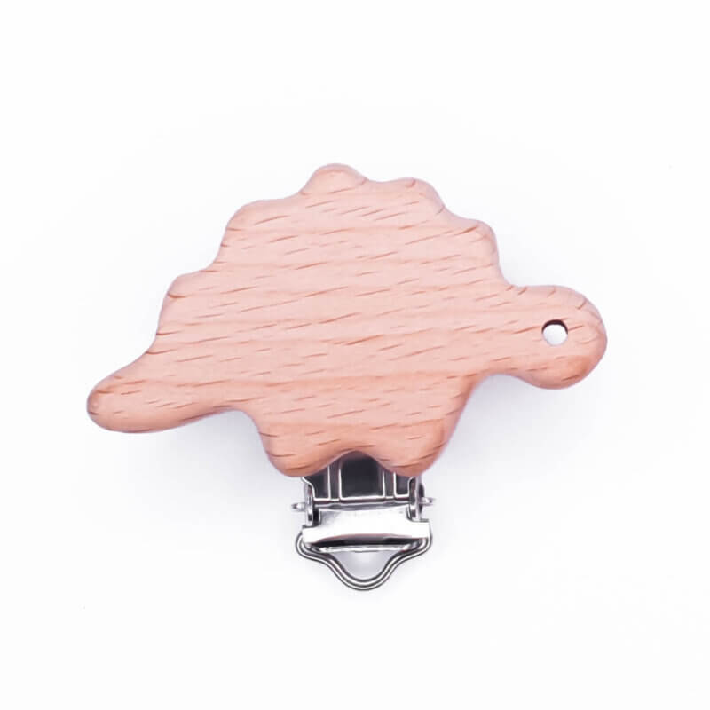 Pacifier Clips wooden dinosaur