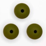 Siliconen kralen 12 mm ovaal Mos Groen