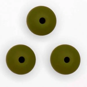 Siliconen kralen 12 mm ovaal Mos Groen