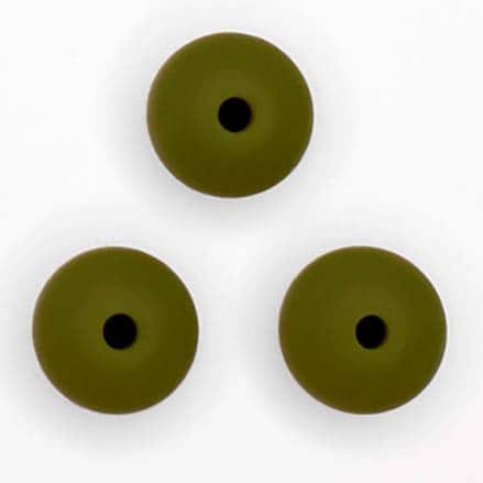 Silicone beads 12 mm oval Moss Green