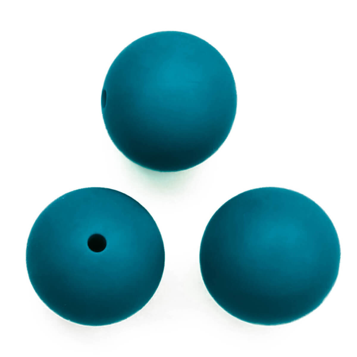 Perles de silicone 20 mm Bleu sarcelle