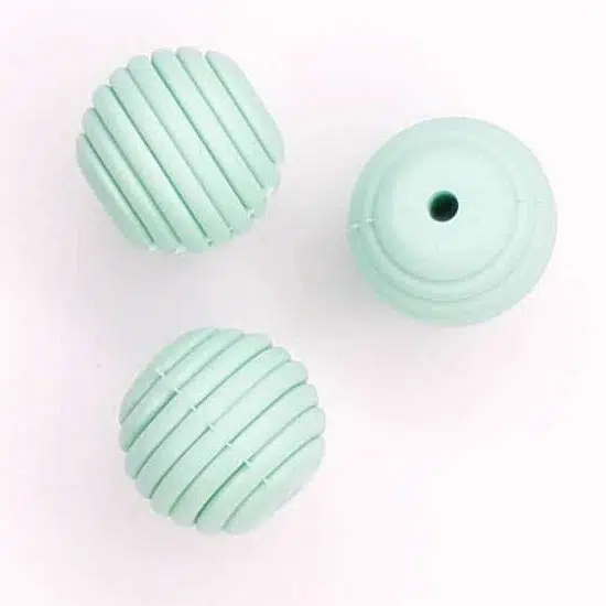 Siliconen kralen honingraat 16 mm mint groen