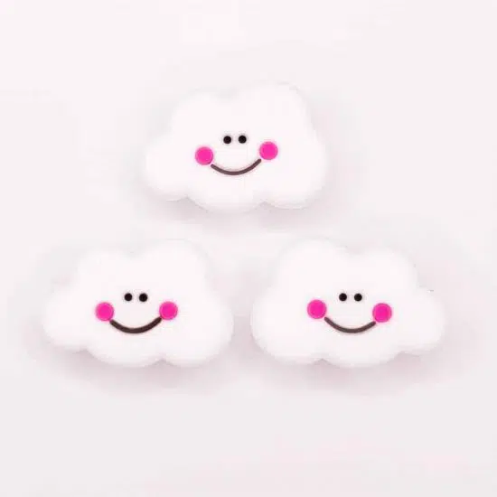 Siliconen kralen wolk wit