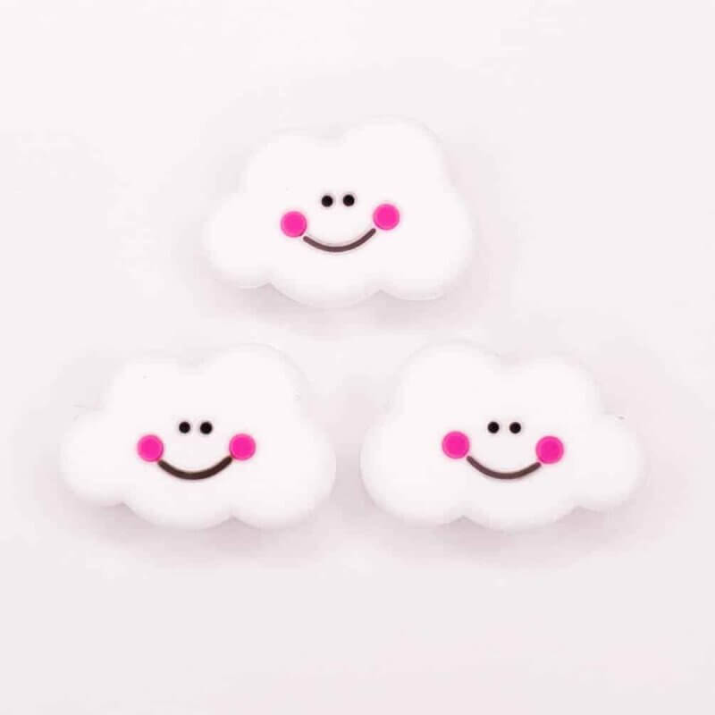 Silicone beads cloud white