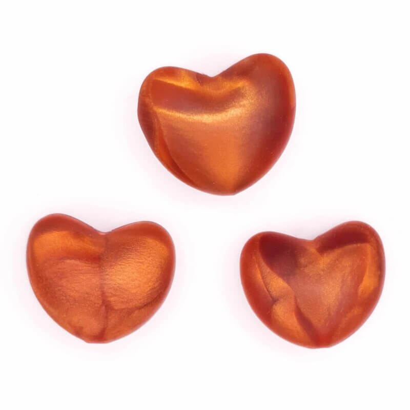 Copper Heart Silicone Beads