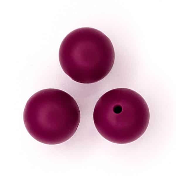 Siliconen kralen Bordeaux Rood 16 mm