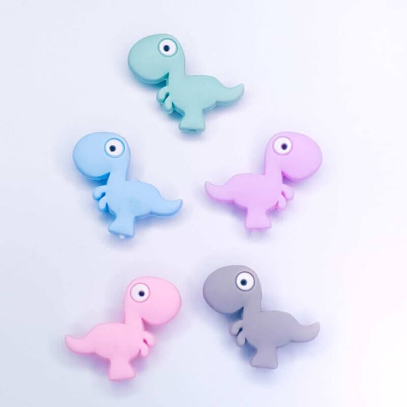 Silicone beads dinosaur overview