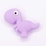 Siliconen kralen dinosaurus paars
