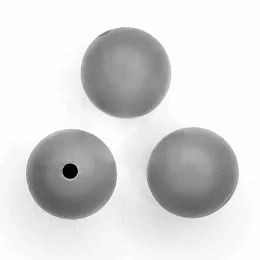 Siliconen kralen donker grijs 16 mm