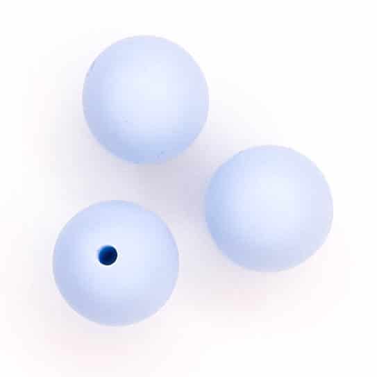 Siliconen kralen licht blauw 16 mm