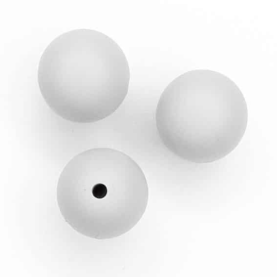 Silicone beads light gray 16 mm