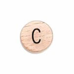 Houten letterkraal rond 14 mm letter C