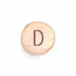 Houten letterkraal rond 14 mm letter D