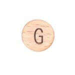 Houten letterkraal rond 14 mm letter G