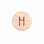 Houten letterkraal rond 14 mm letter H