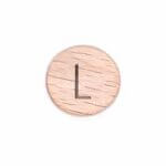 Houten letterkraal rond 14 mm letter L