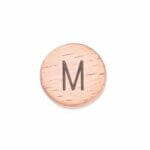 Houten letterkraal rond 14 mm letter M