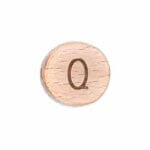 Houten letterkraal rond 14 mm letter Q