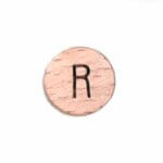 Houten letterkraal rond 14 mm letter R