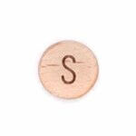 Houten letterkraal rond 14 mm letter S