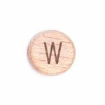 Houten letterkraal rond 14 mm letter W