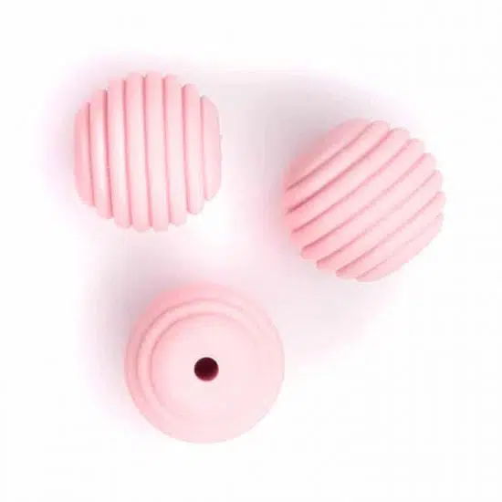 Siliconen kralen honingraat 16 mm perzik roze